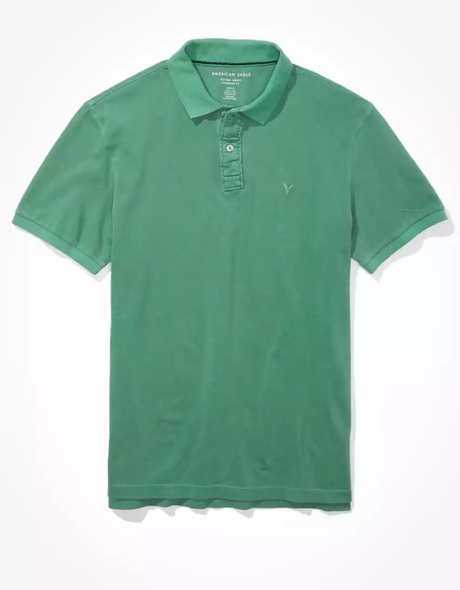 Polos American Eagle AE Super Soft Legend Pique Vert Homme | MNN-01855360